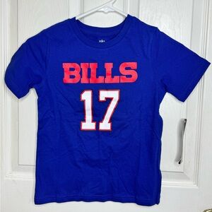 NFL Buffalo Bills Josh Allen Shirt Boys Size 7 Blue Shorts Sleeve Football